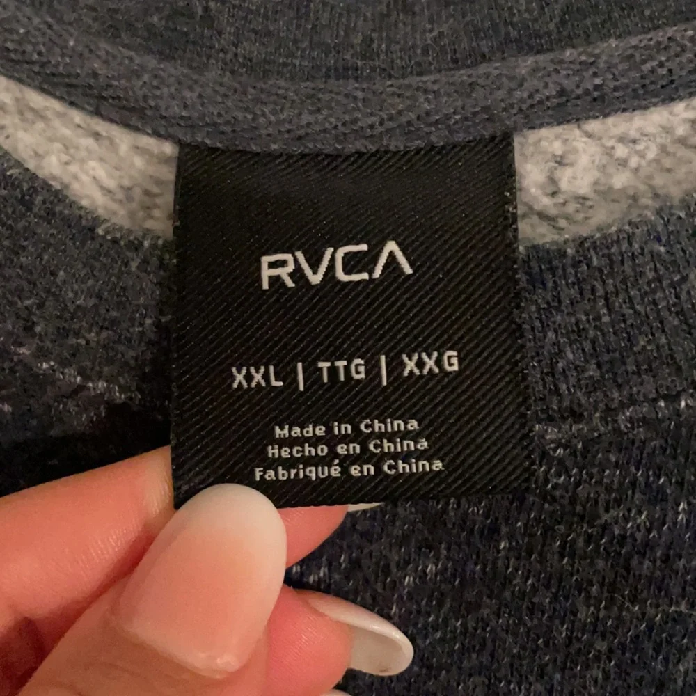 RVCA Double Rope Embroidered Crewneck Sweatshirt in midnight blue